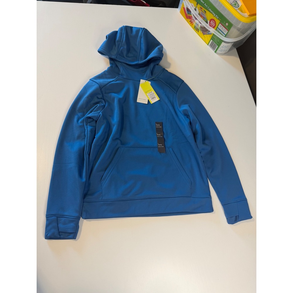 All in Motion Boys Performance Hoodie Blue Long Sleeve Sweatshirt Size 10/12 L
